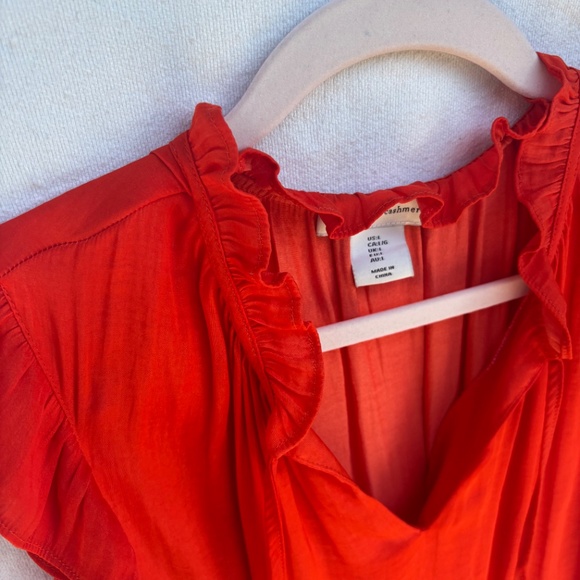 Cupcakes & Cashmere Red Sleeveless Ruffle Blouse - Picture 2 of 4